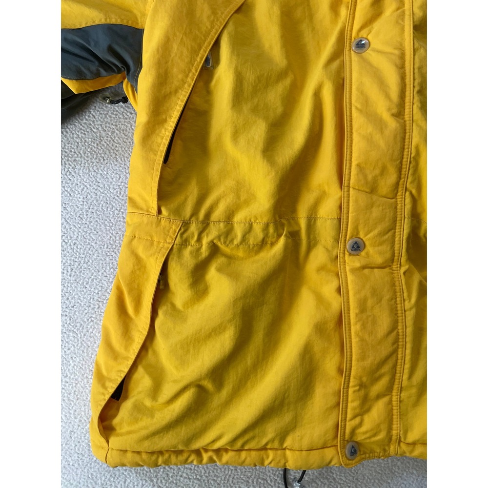 Vintage Gerry Mens Extra Large Winter Jacket Yellow Black Colorblock Puffer Coat - Picture 9 of 16